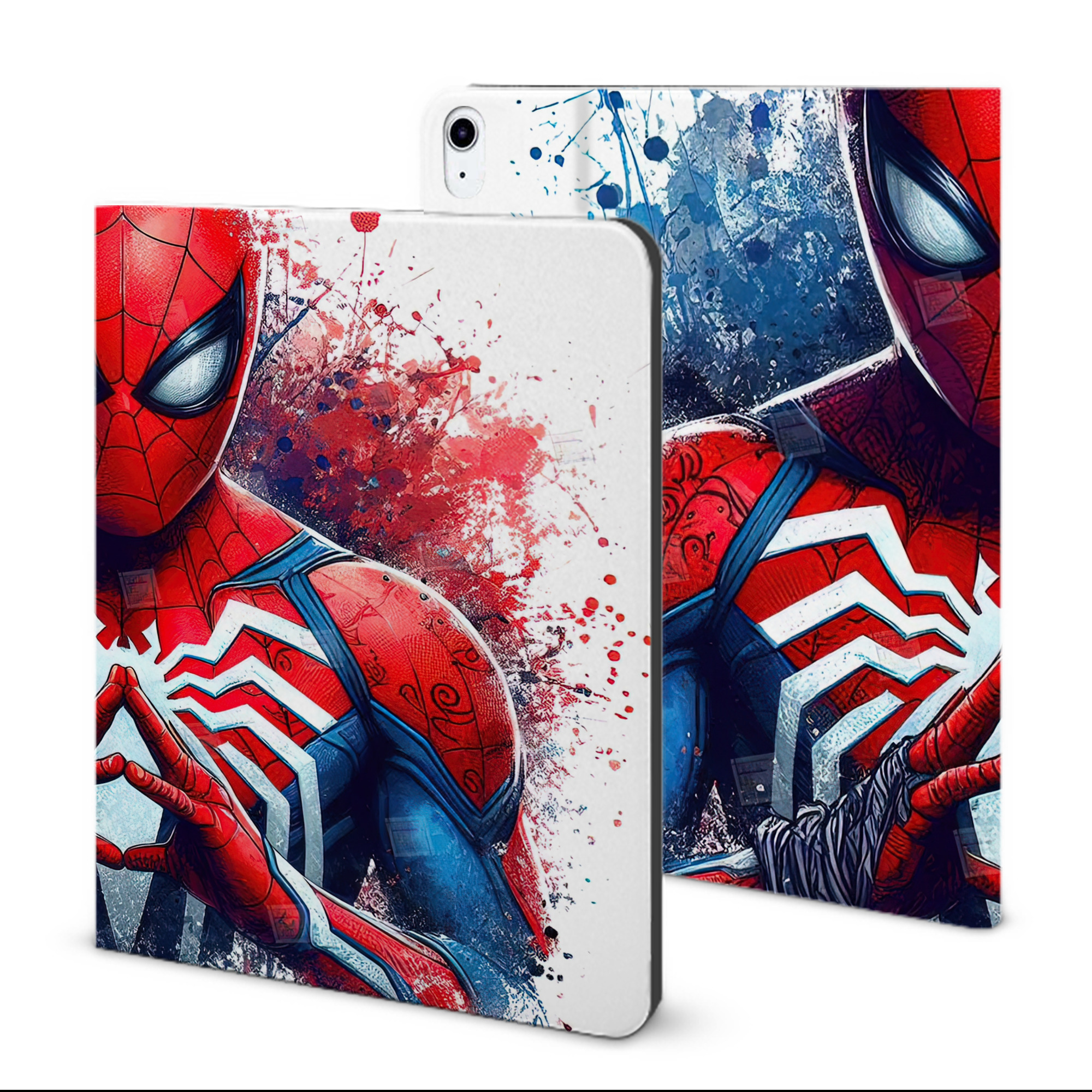（画像用） Spider Man スパイダーマン IPad ケース ブック型 PUレザー TPU 耐衝撃 軽量 薄型 ペン収納なし 全面保護 IPad 各モデル対応